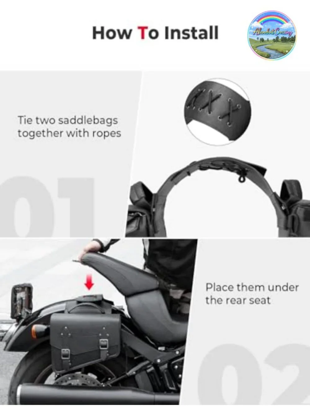 Leather Motorcycle Saddlebags 12L Side Bags Cruiser